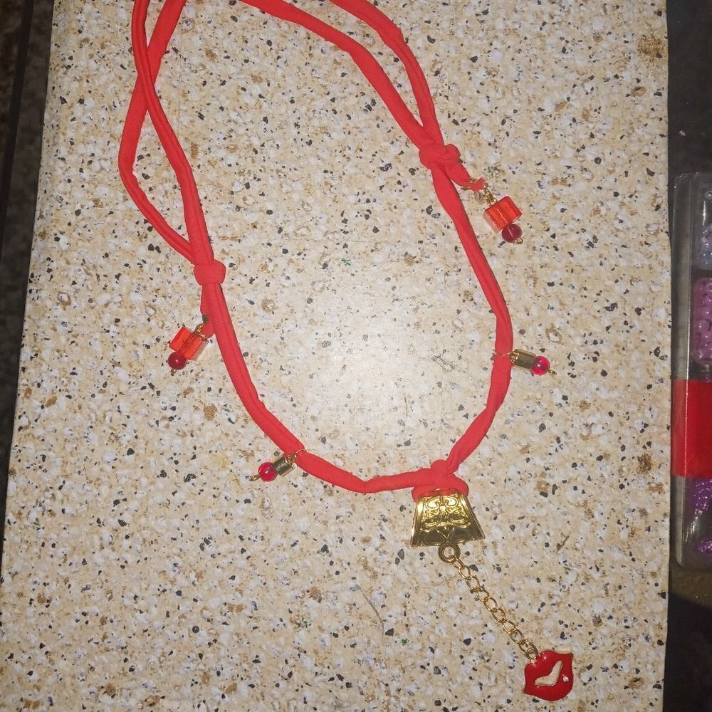 Lips charm necklace  